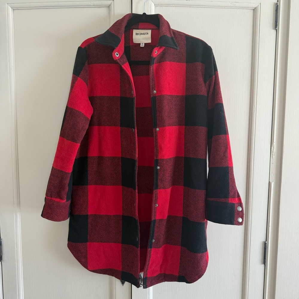 BB Dakota Buffalo Plaid Shacket Shirt Long Jacket Small